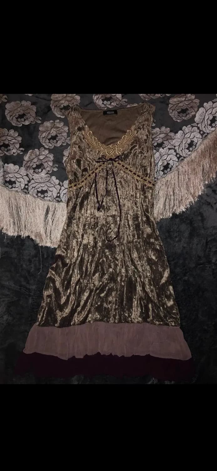 빈티지 벨벳 슬리브리스 상품이미지1