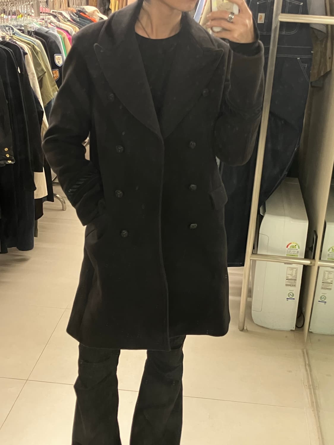 시스템옴므 딥브라운 더블 브레스트 롱 코트 100 상품이미지7