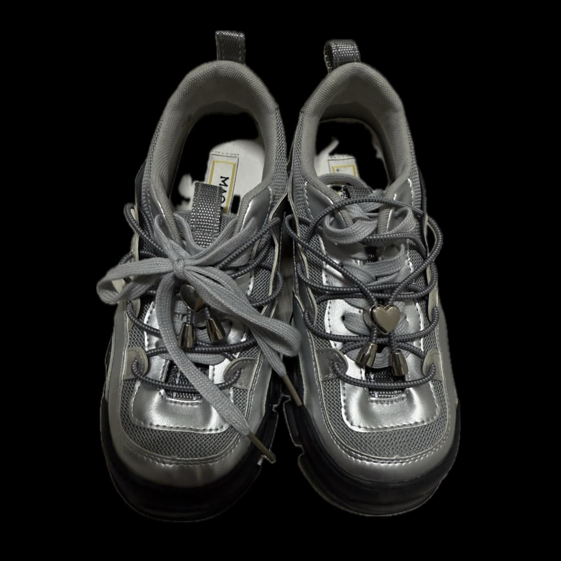 마크모크 Bebe 3Color 캐주얼 하트 스니커즈 4cm (실버) 상품이미지1