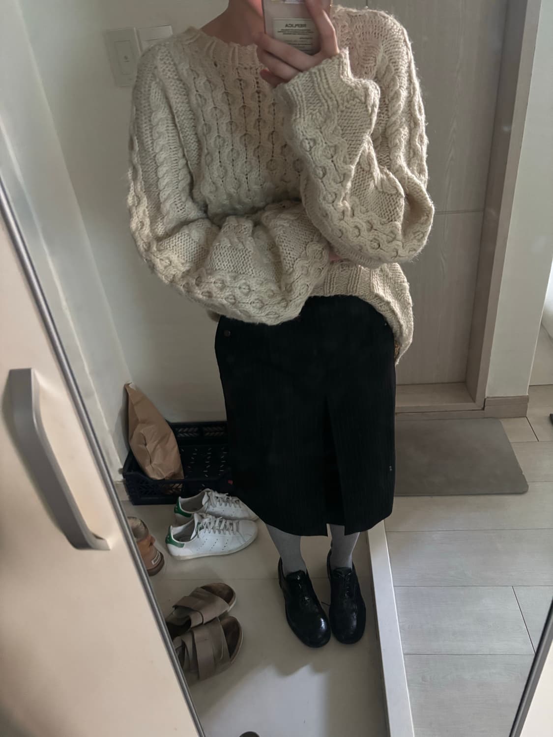 빈티지 핀스트라이프 스커트 상품이미지5