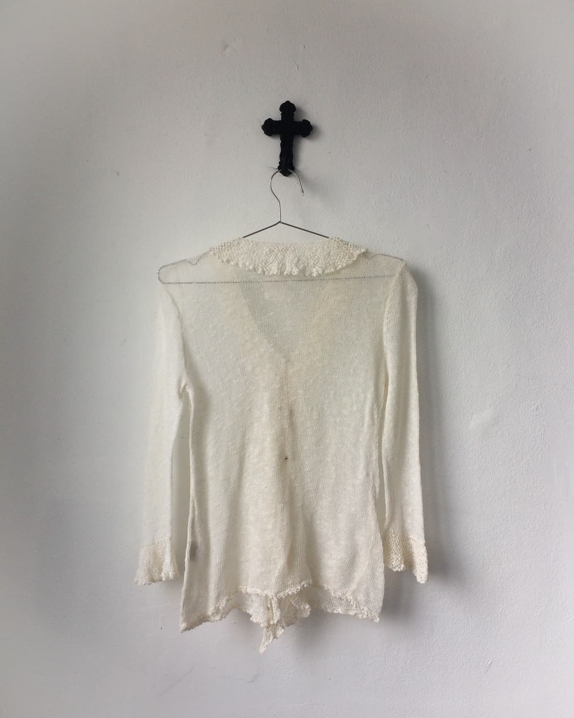 Ruffle crochet knit cardigan 상품이미지3