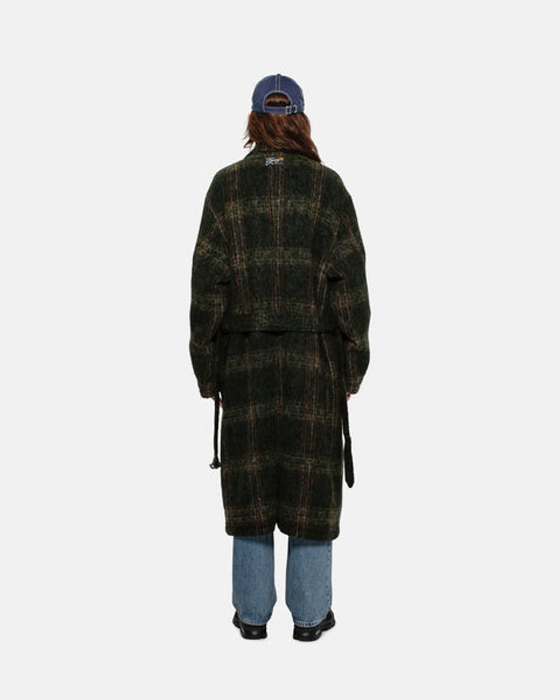 [L] 스투시 모헤어 체크 코트 새상품 상품이미지2