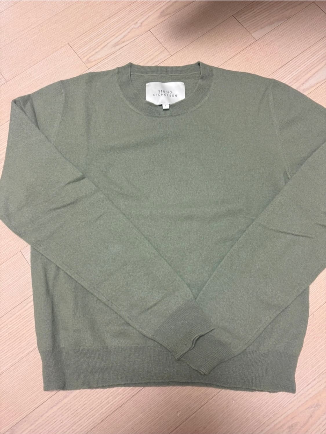 스튜디오 니콜슨 라운드넥 울 니트 (민트그레이/1사이즈) 상품이미지1