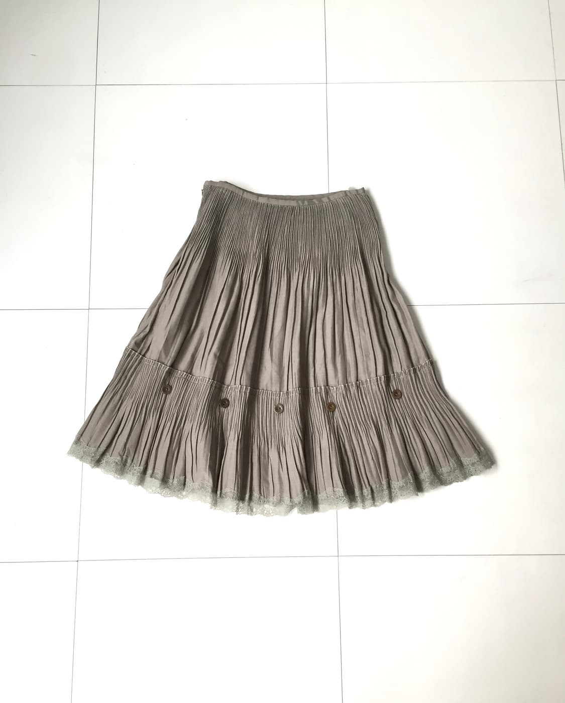 Pleats Gray button skirt 상품이미지2