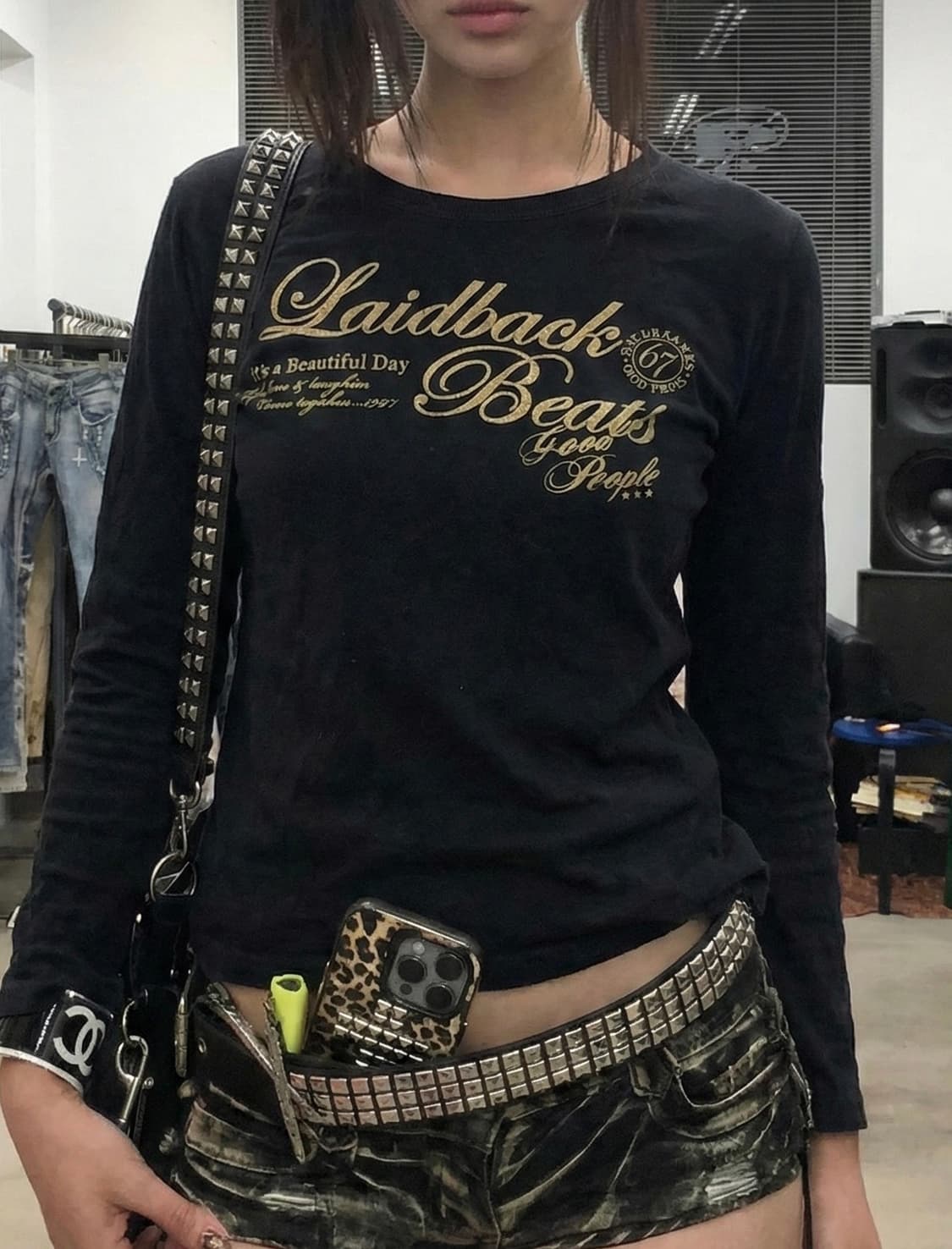 갸루 펑크 y2k 빈티지 레터링 티셔츠 상품이미지1