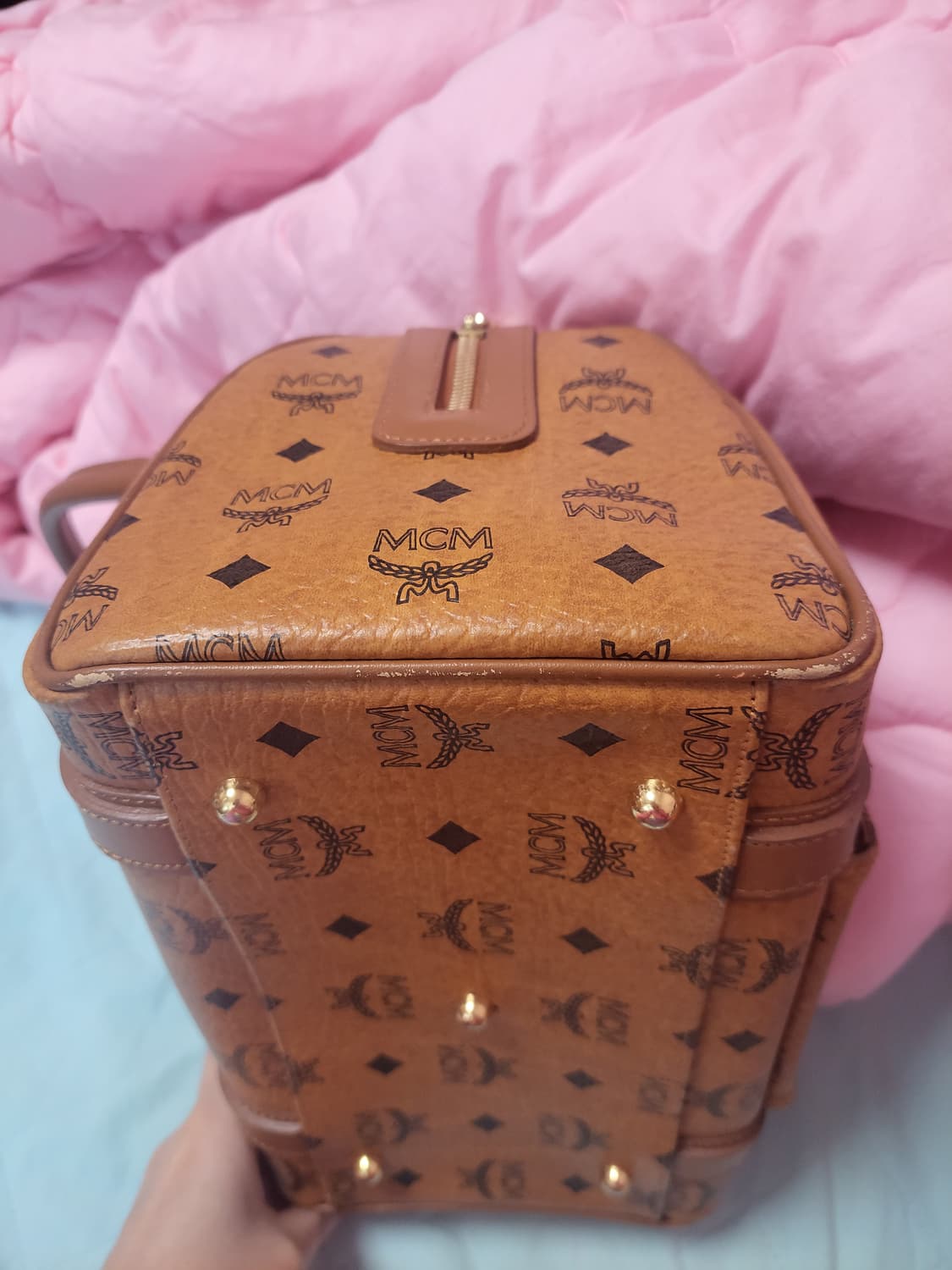 급처상태양호!MCM엠씨엠 비세토스 보스턴 토트백 레더가죽가방 루이비통st 상품이미지10