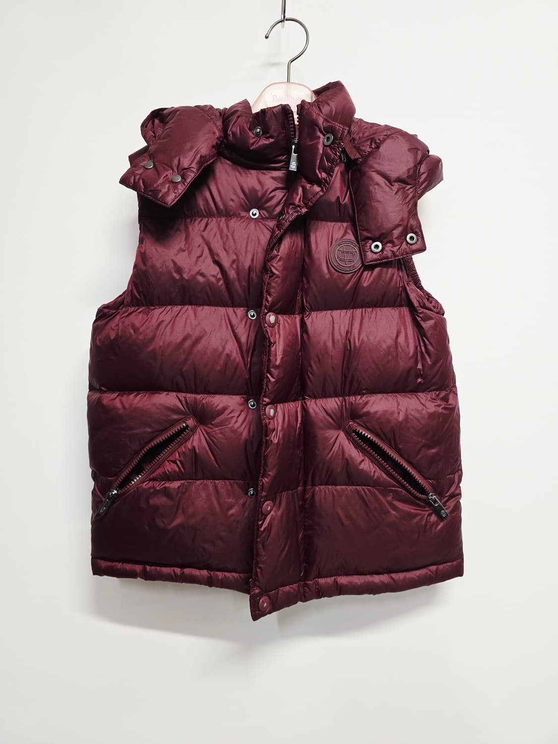 마시모두띠키즈  후드 다운패딩 조끼 버건디 상품이미지1