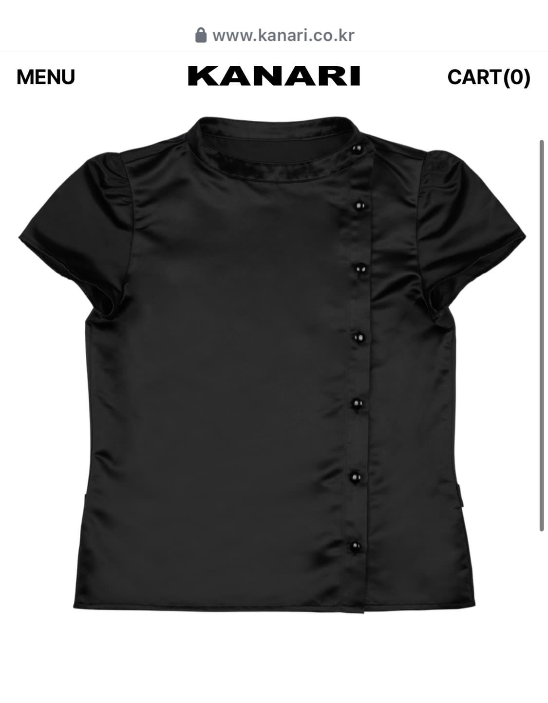 카나리 SHORT SLEEVE PUFF SHIRT - BLACK 상품이미지1