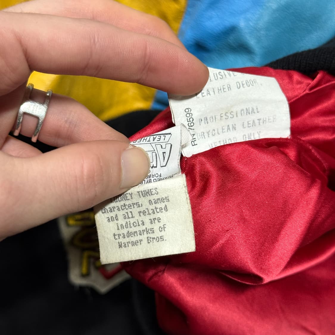 90s 제프 해밀턴 x 루니 툰즈 올드스쿨 레더암 바시티 자켓 상품이미지10