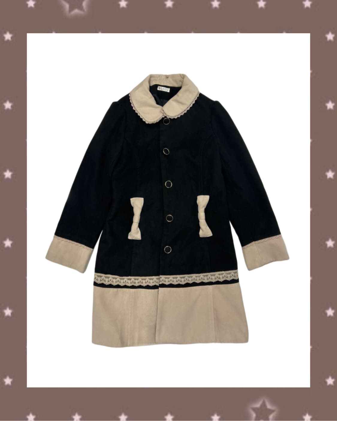 엑시즈팜 리본 블랙 겨울 코트 히메갸루 상품이미지1