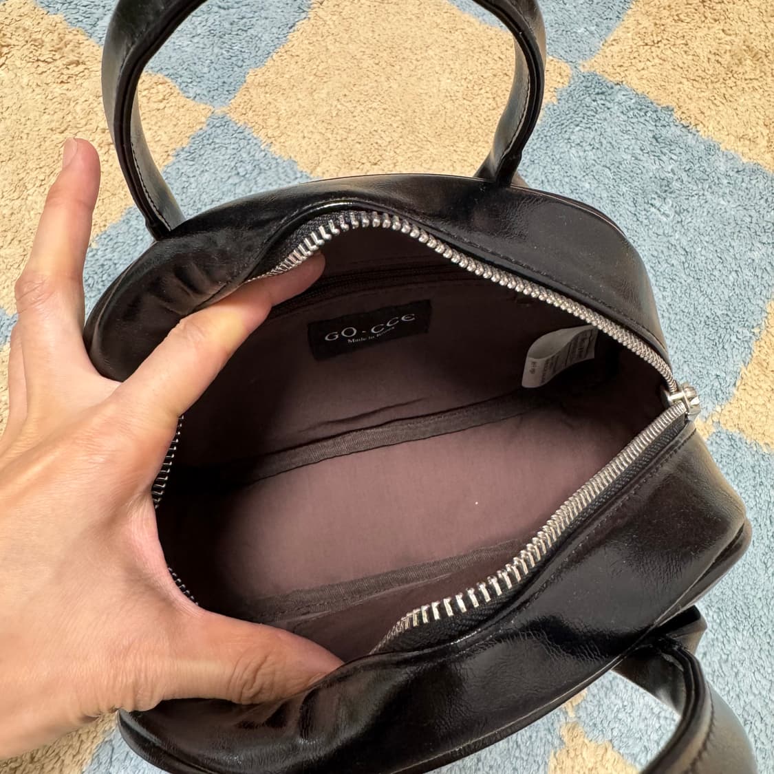 고세 미니플럼 크로스 토트백, 블랙, 미니백 토트백 크로스 상품이미지6