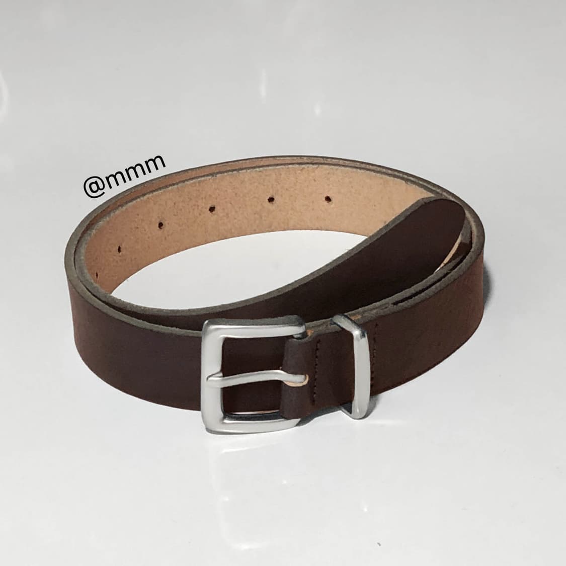 [Unisex] 실버링 가죽 벨트 브라운 상품이미지8