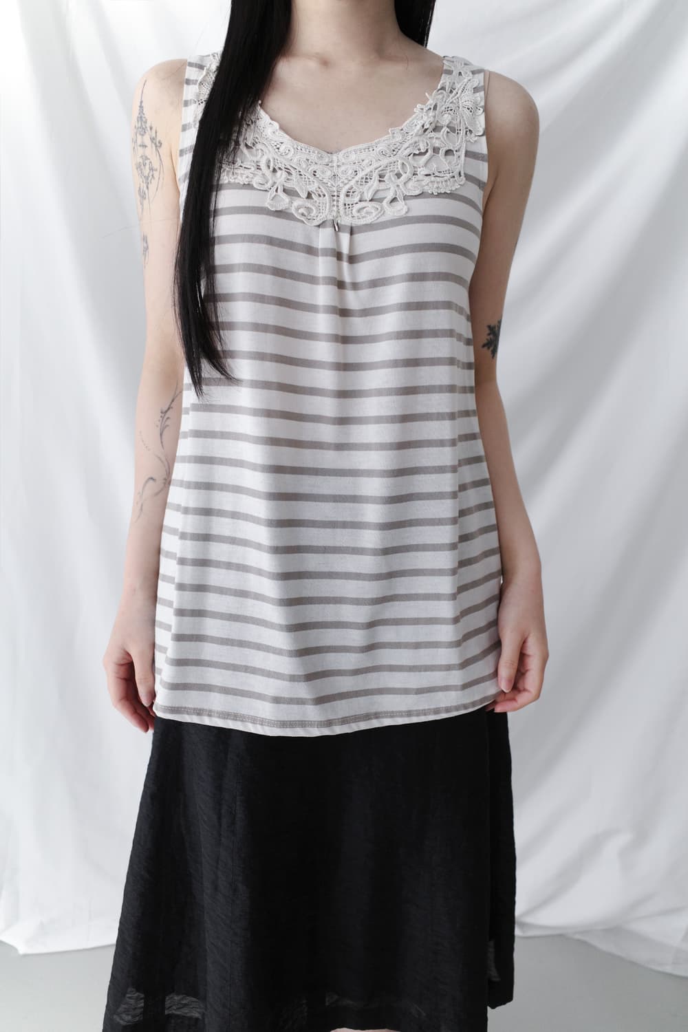axes femme) crochet stripe sleeveless 상품이미지4
