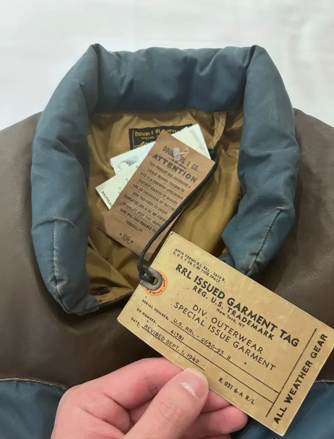 RRL 더블알엘 레더 요크 퀼트 레더 베스트 L 새상품 상품이미지4