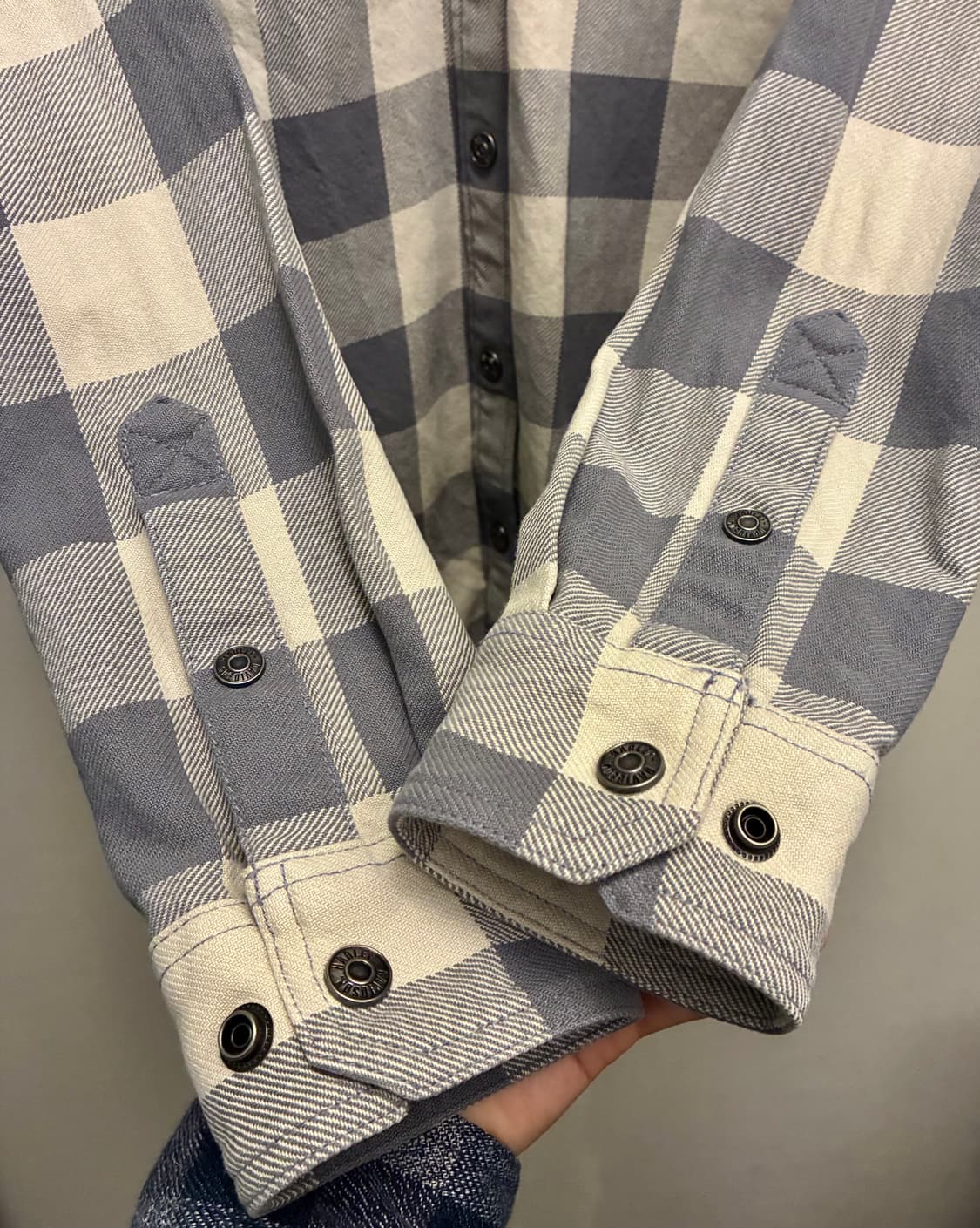 (S/100)할리데이비슨 백로고 코튼 체크 플란넬셔츠 할리셔츠 상품이미지5