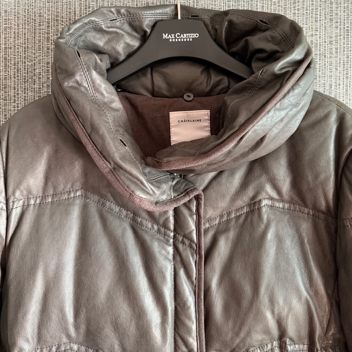 샤트렌 양가죽 구스 다운 롱패딩 너구리퍼 후드 가죽 패딩 롱점퍼 95 상품이미지9