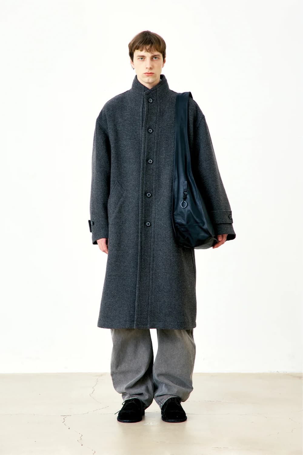Coor 쿠어 캐시미어 블렌드 하이넥 코트 (신더그레이) L사이즈 상품이미지2