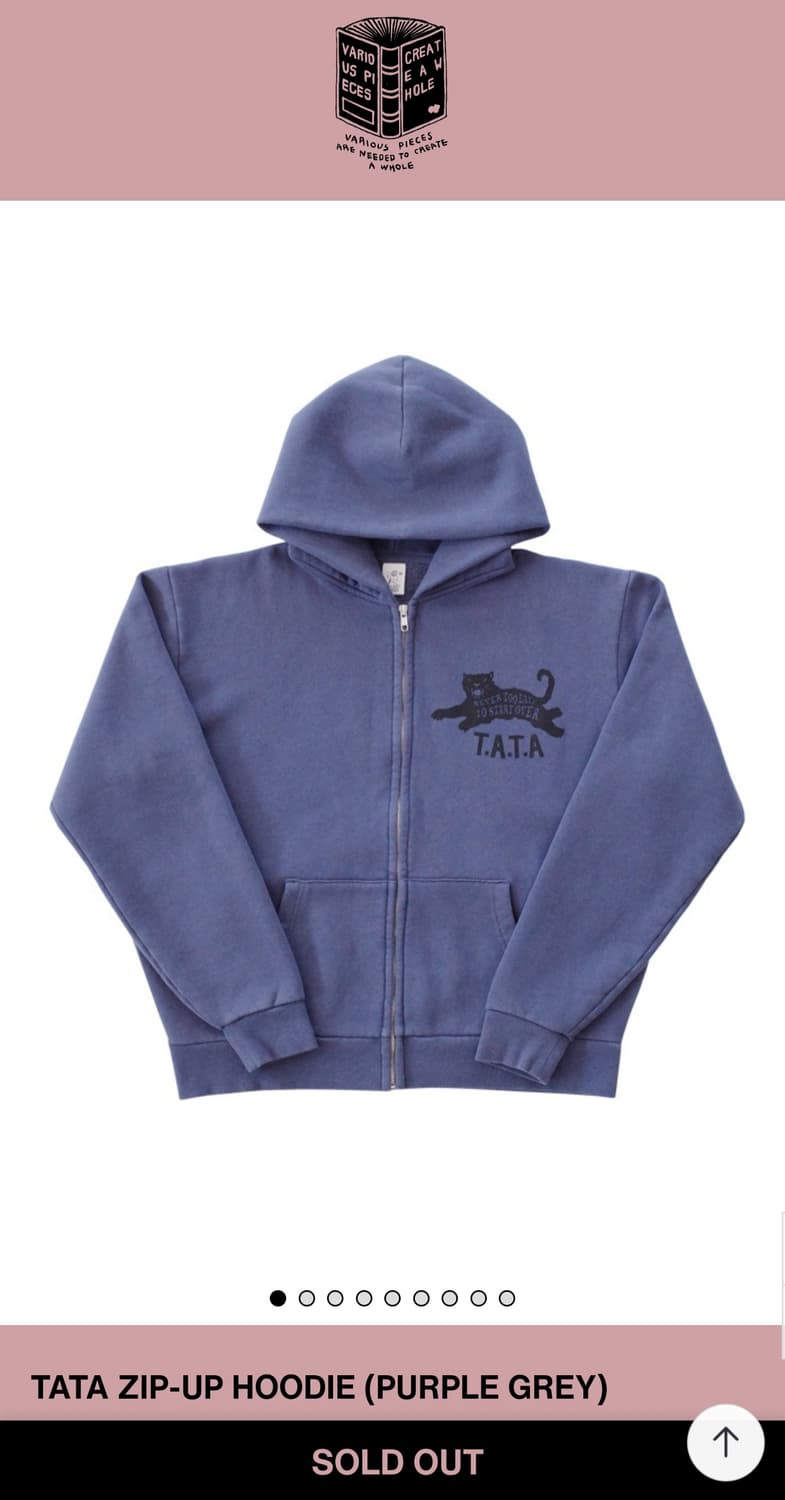 TATA ZIP-UP HOODIE (PURPLE GREY) 상품이미지1