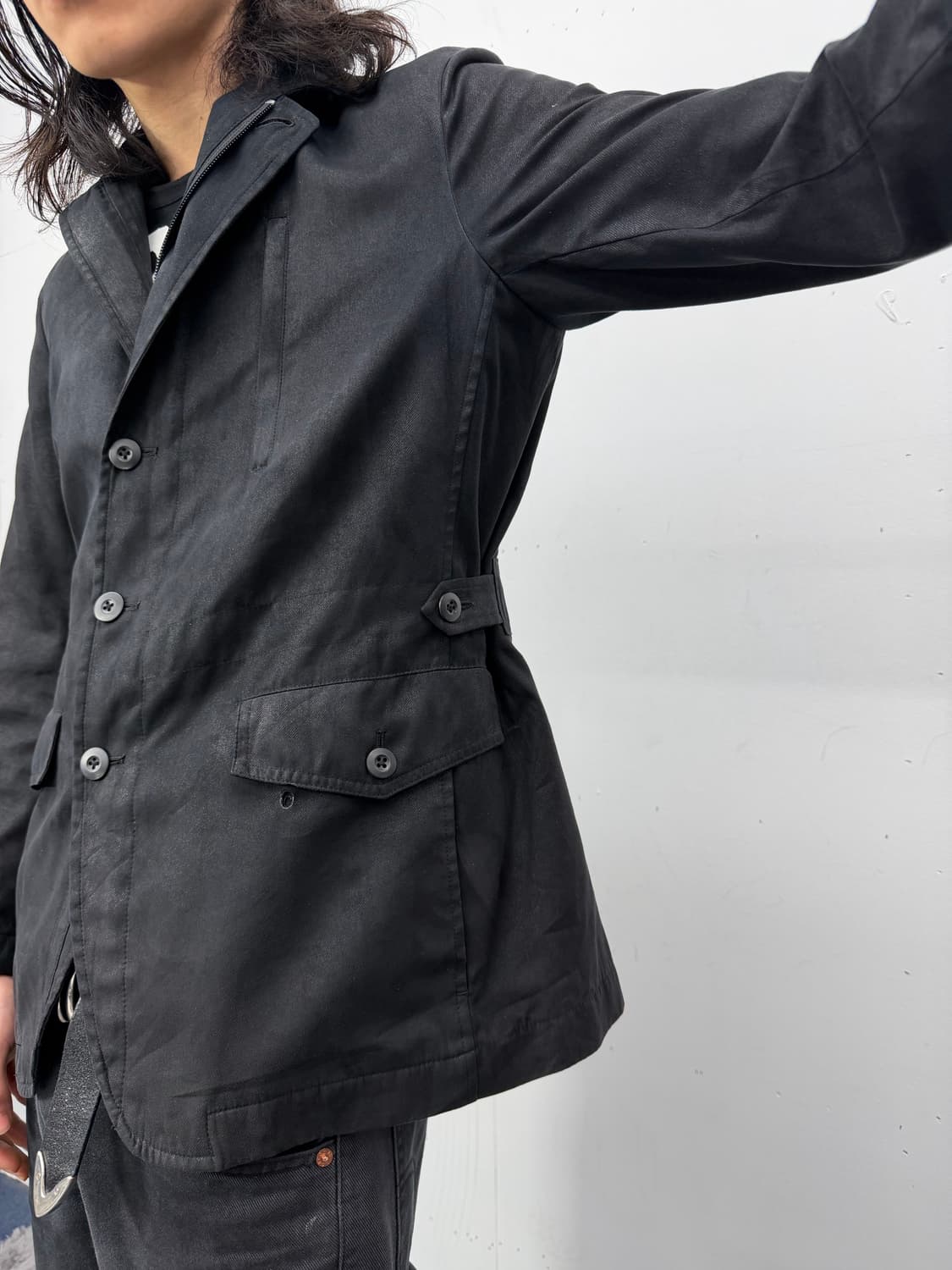 CAFÉ SOHO Coated Zip Blazer 상품이미지5