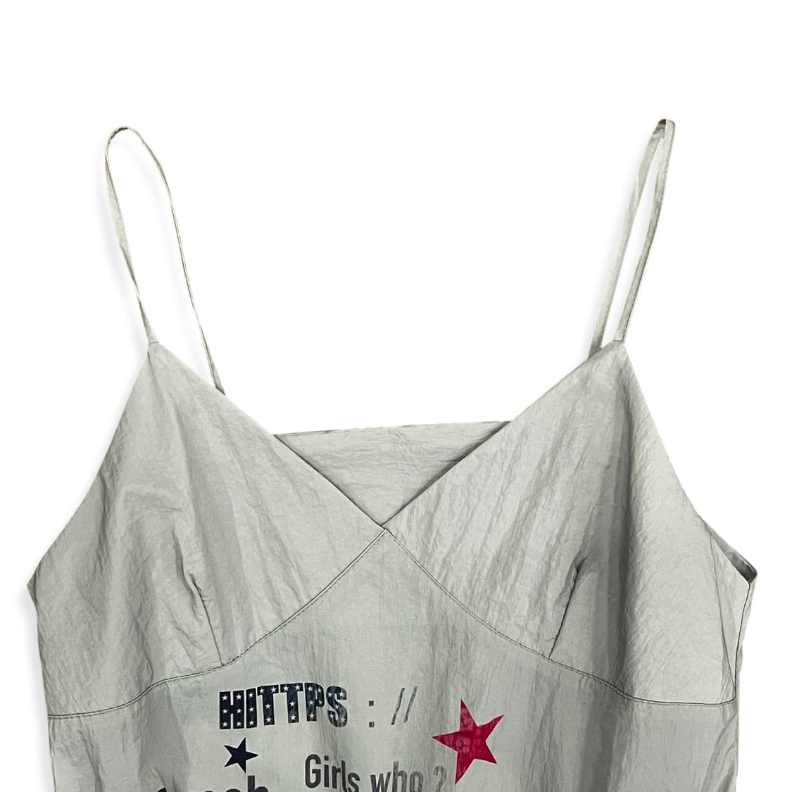 Lettering Nylon Sleeveless Top 상품이미지4