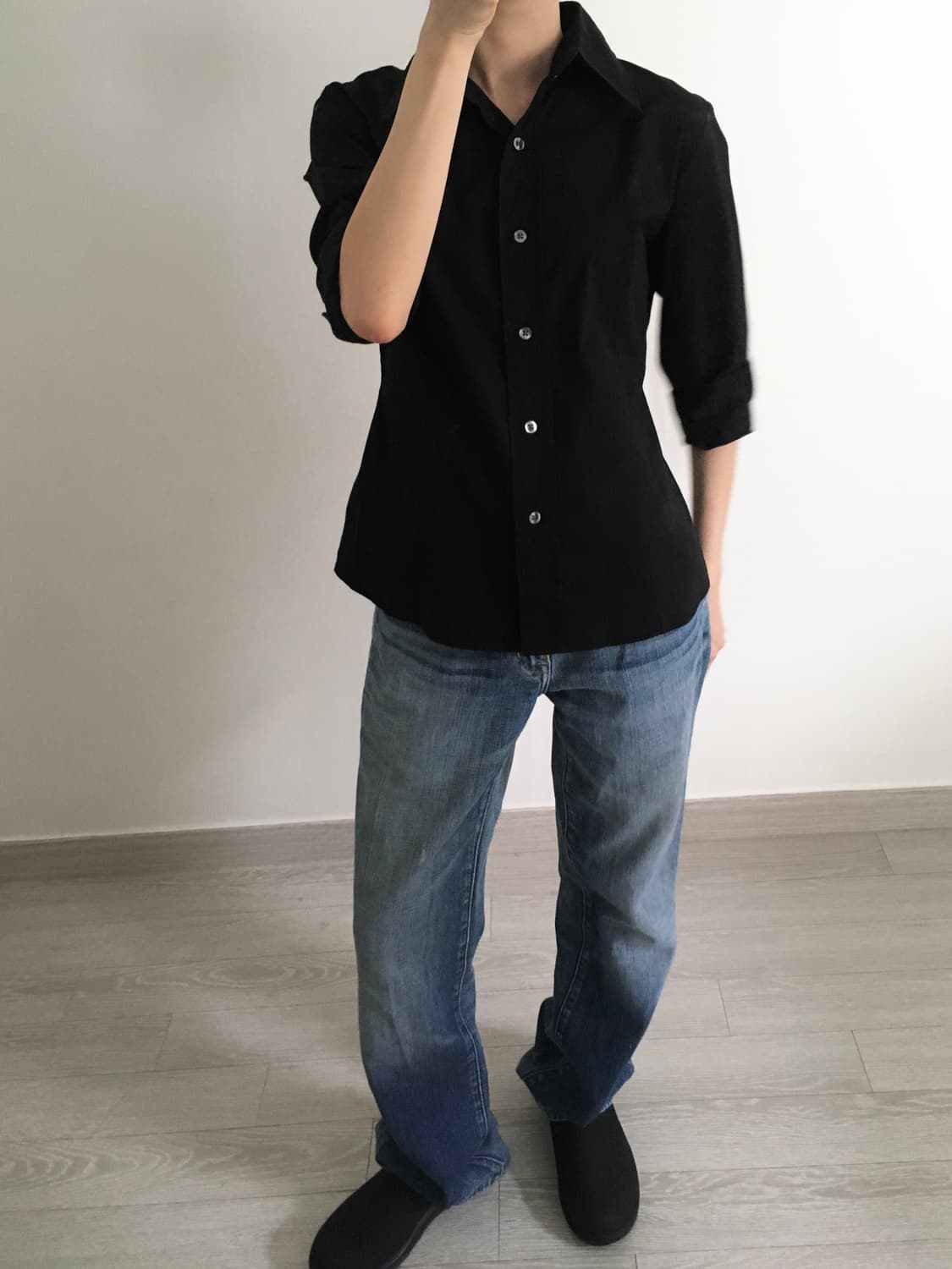 black slim shirt 상품이미지10