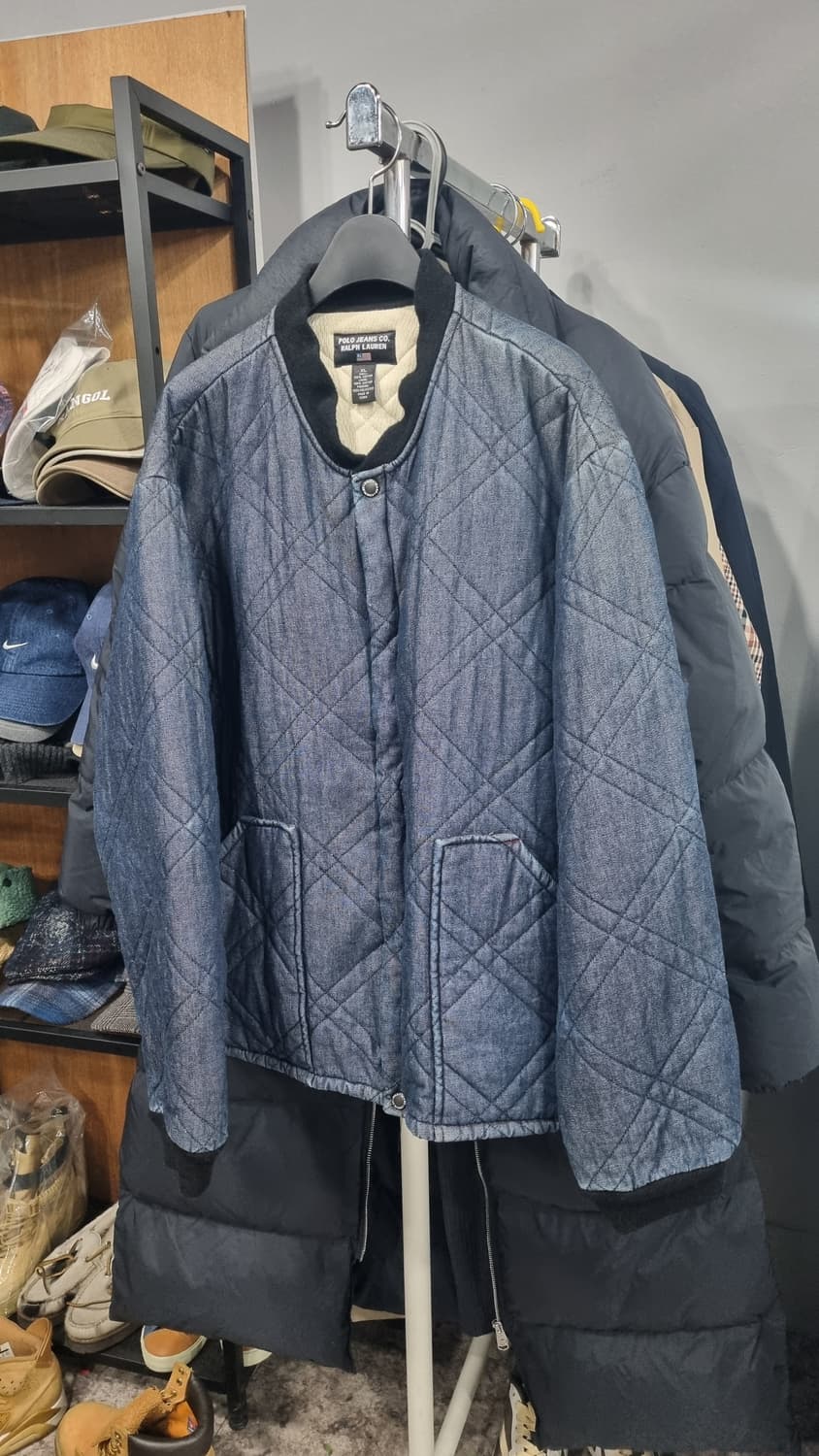 폴로 진스)) 레트로 퀄팅 데님 블루종  xL(105~110) 상품이미지1