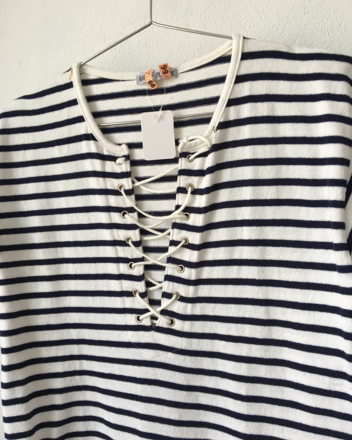 stripe pattern lace up t shirt 상품이미지8