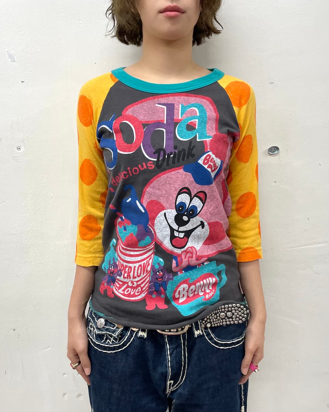 Rabbit orange dot half sleeve 상품이미지5