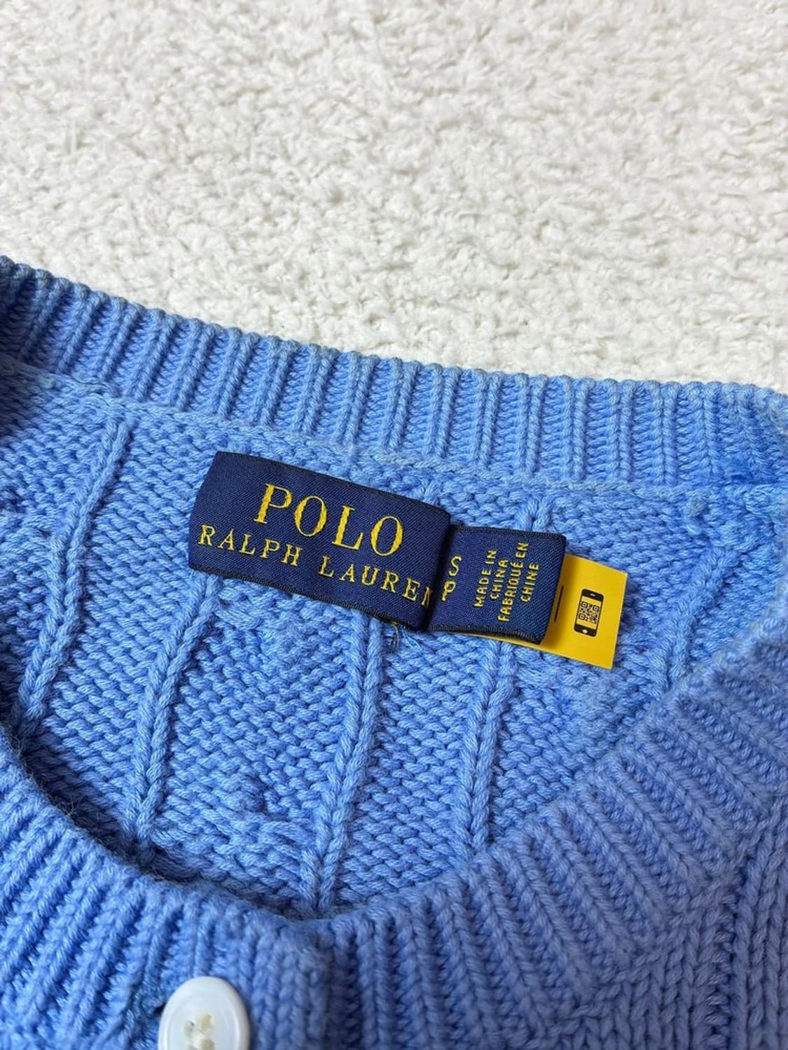 폴로 랄프로렌 큐알 신형 꽈배기 반팔 니트 가디건 PN7408 상품이미지7