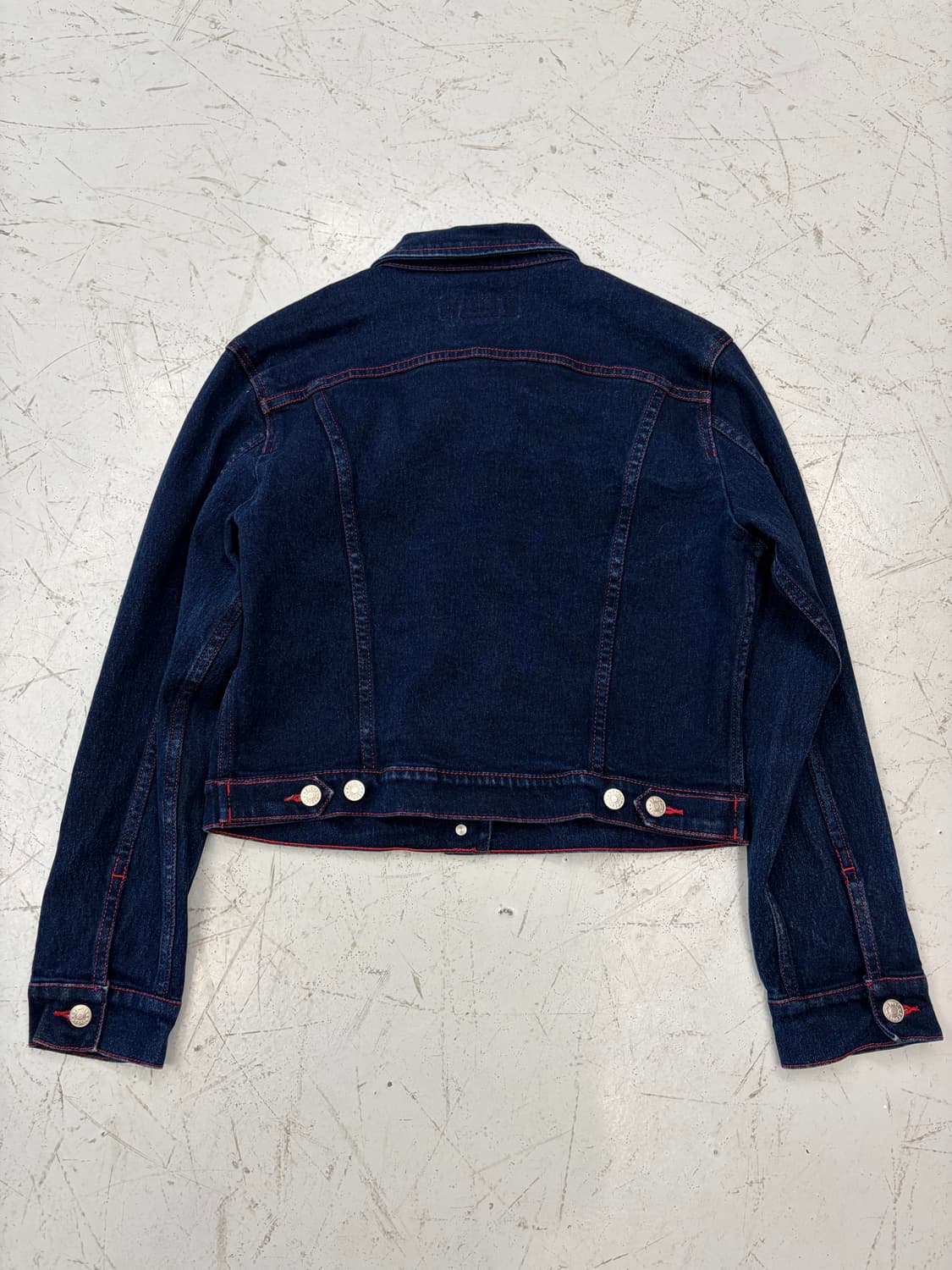 Revolt 데님 크롭 자켓 레드 스티치 포인 쇼 상품이미지4