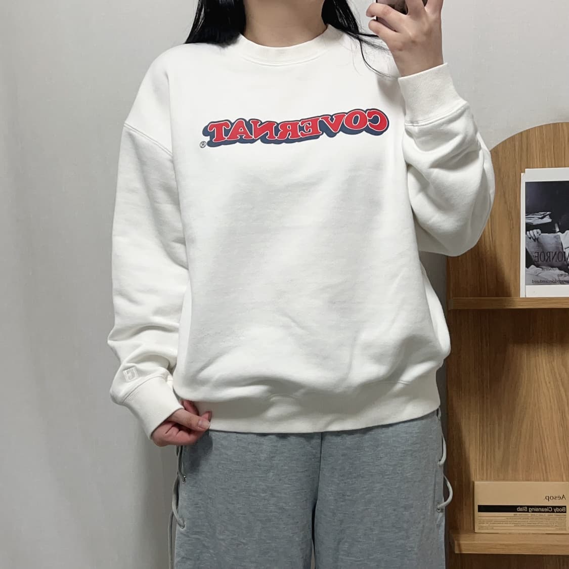 [정품] 커버낫 화이트 빅로고 맨투맨 [ L ] 상품이미지3