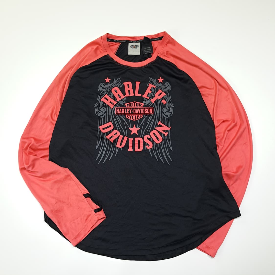 CL759 XL 할리데이비슨 윙로고 래글런 퍼포먼스 티셔츠 상품이미지1