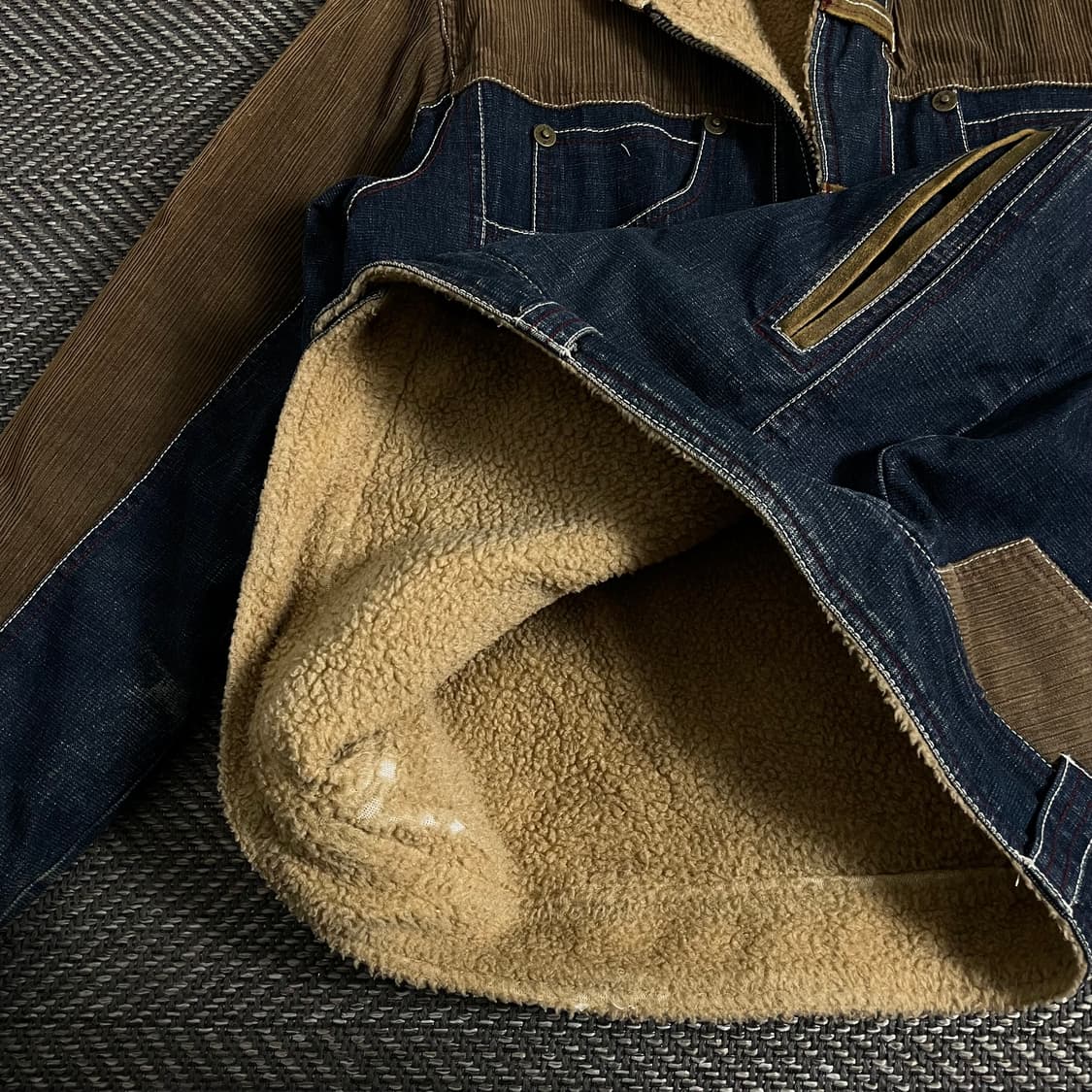 Y2K 빈티지 코듀로이 데님 트러커 워크 자켓y 2425 상품이미지5