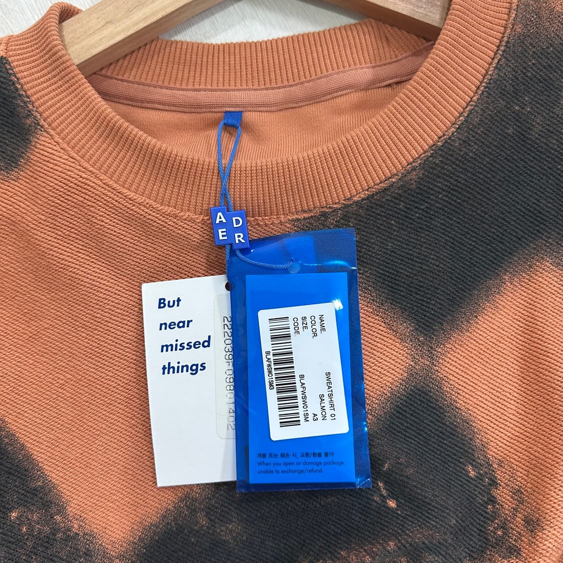 아더에러 맨투맨 3사이즈(택있음) 상품이미지3