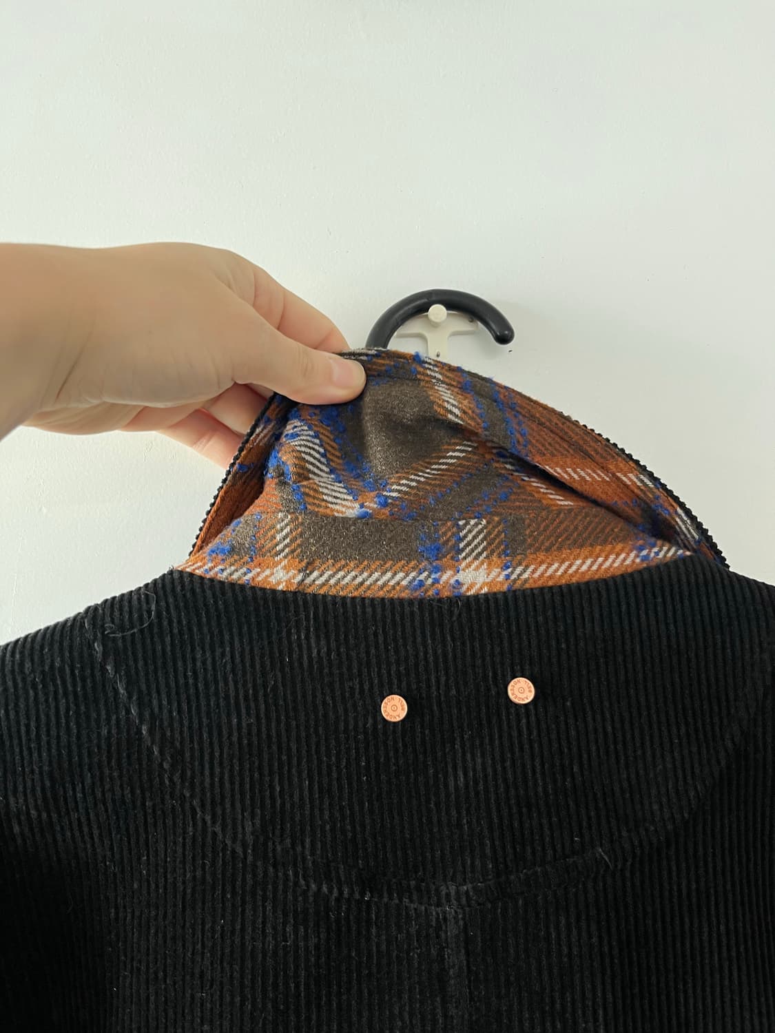 앤더슨벨 레이로드 더플 코듀로이 자켓 블랙 상품이미지5