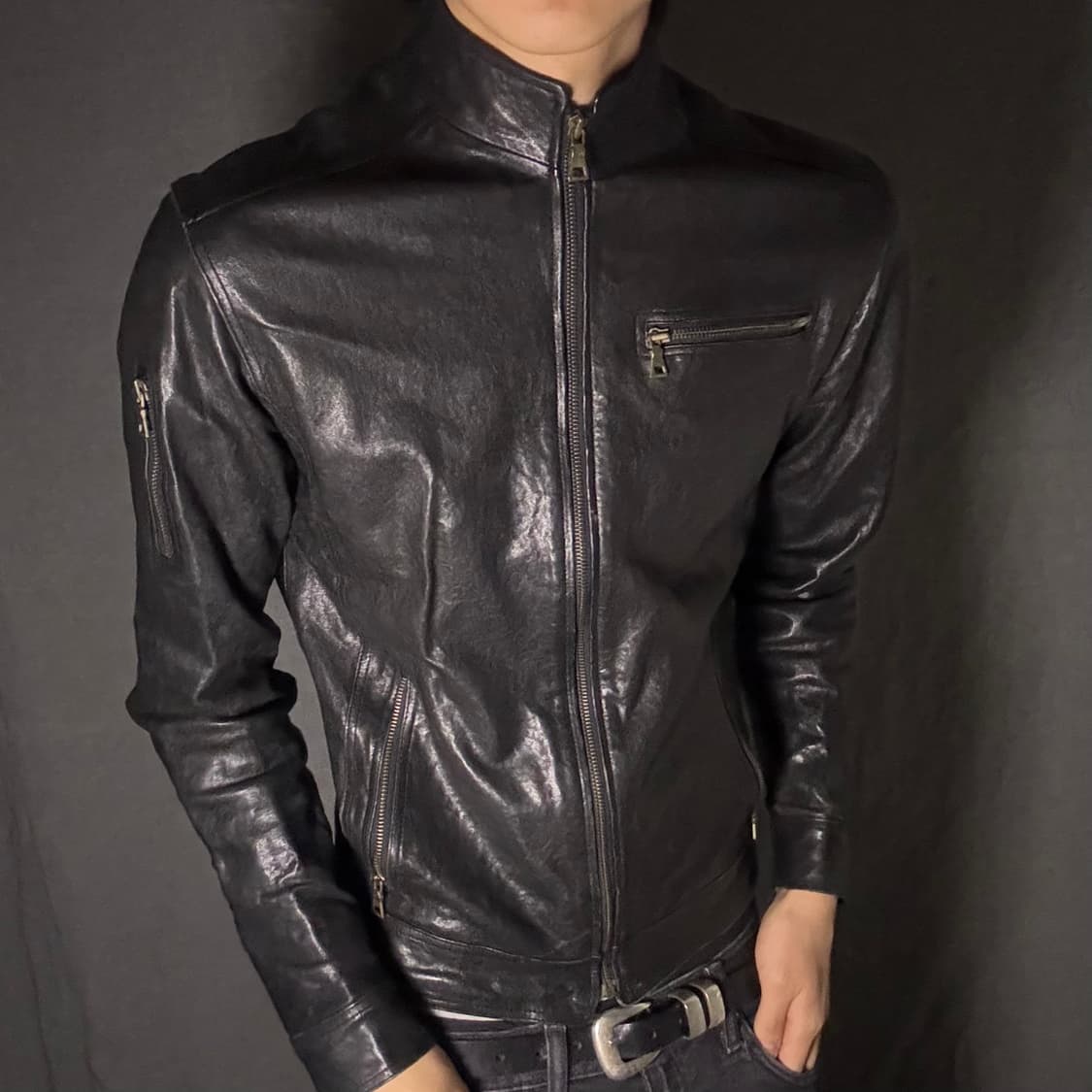 japan vintage ltaly lamb skin jacket 상품이미지6