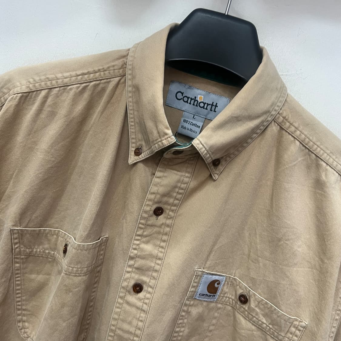 칼하트 리메이크 베이지 반팔 워크 셔츠 L~XL 상품이미지3