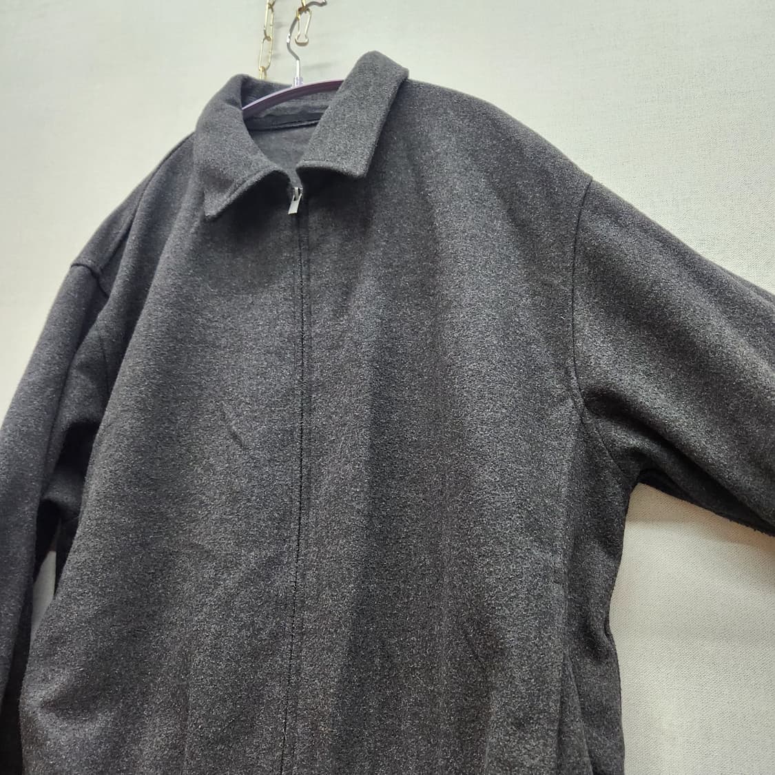 유니클로 울혼방 집업 블루종 M(L) 상품이미지3