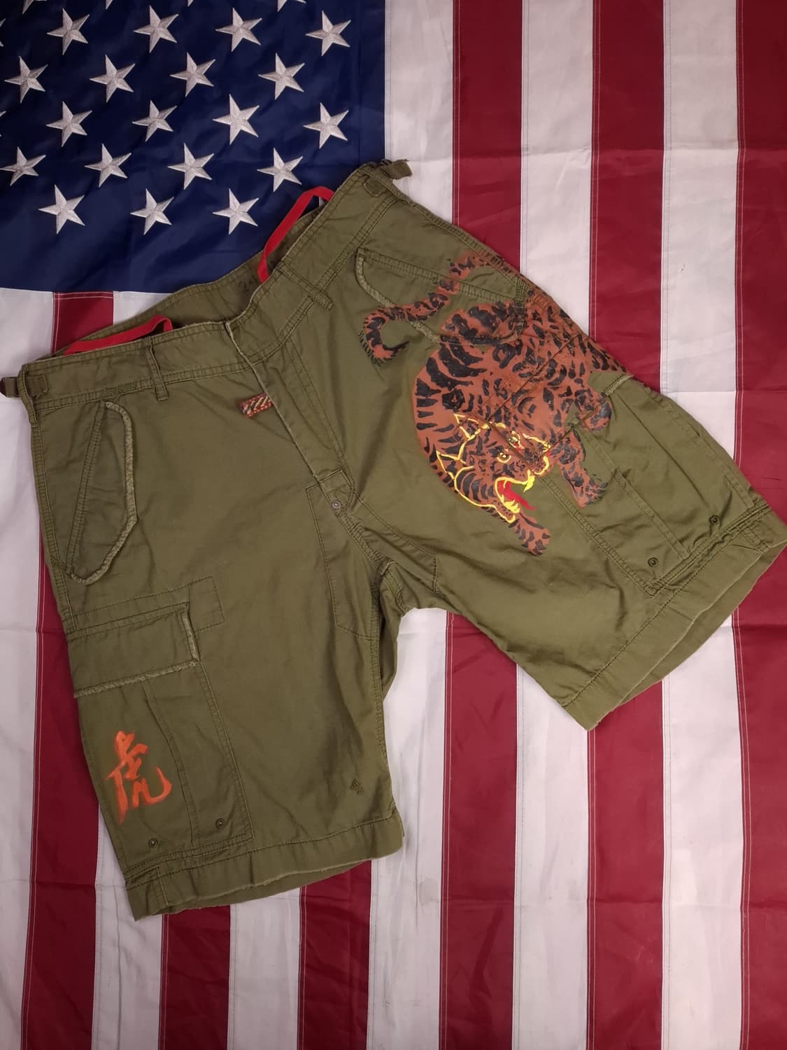 새제품급 오리지날 랄프로렌폴로 타이거 밀리터리 카고 반바지 상품이미지1