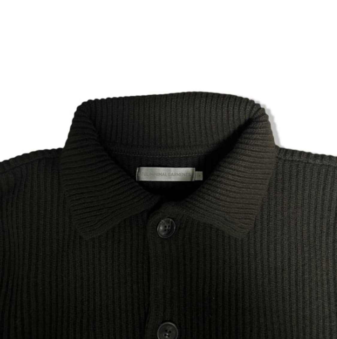 라이풀 미니멀 가먼츠 니트 카라 단추 가디건 다크 브라운 M 100 상품이미지3