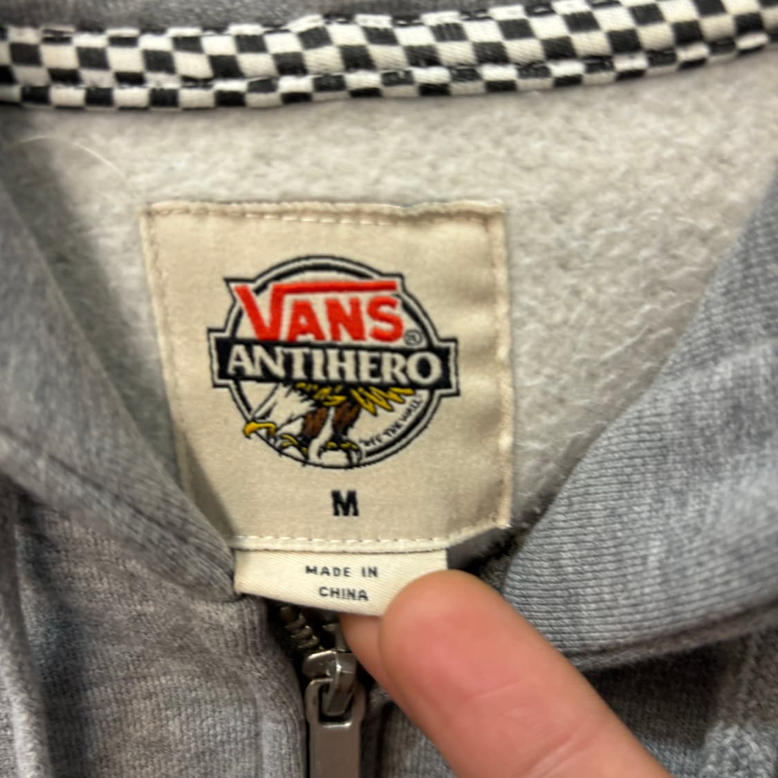 반스 안티 히어로 빅 로고 그레이 후드집업 M 상품이미지7