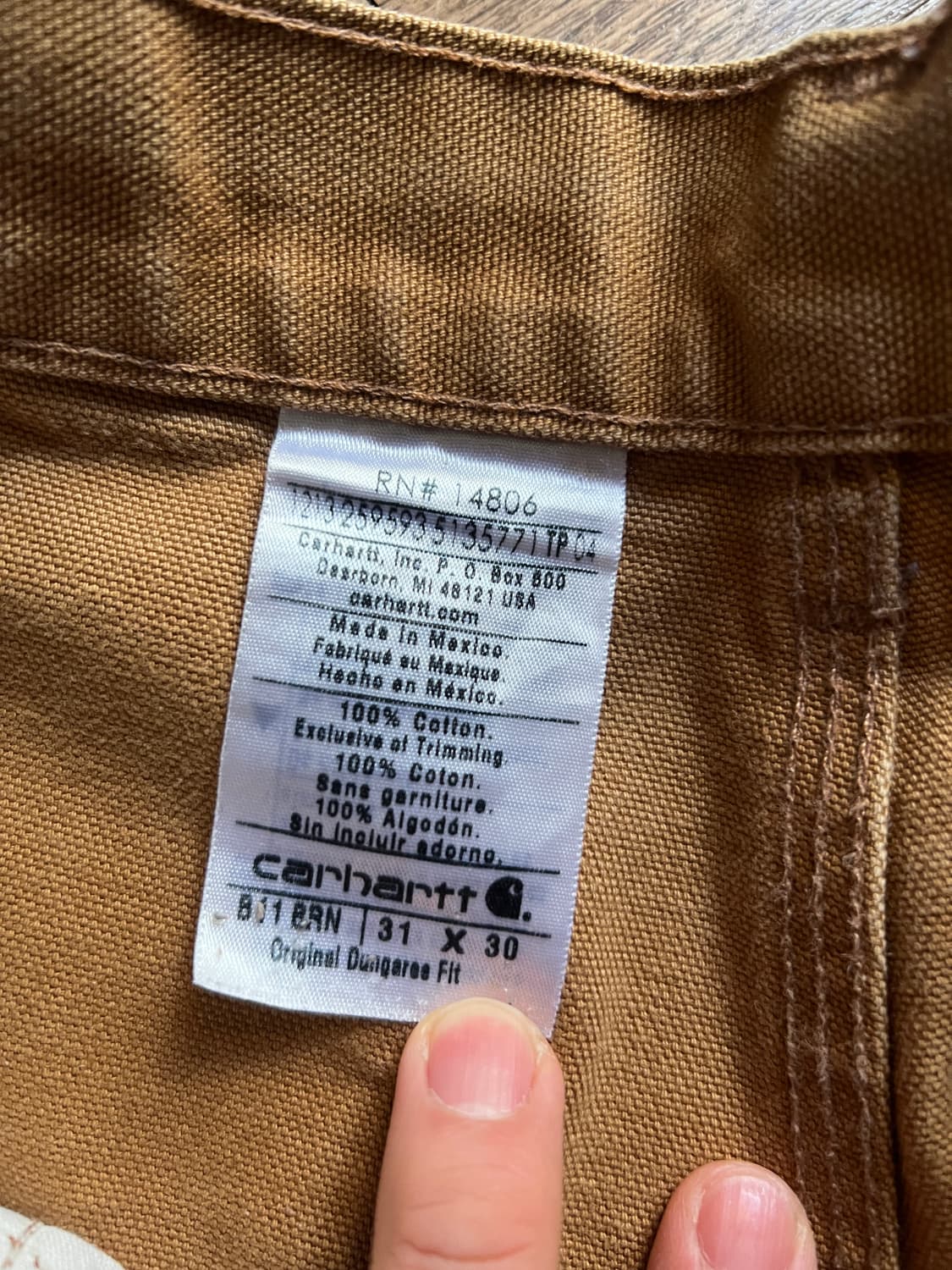 [31]칼하트 USA 빈티지 워싱 브라운 싱글니 카펜터 워크 팬츠 상품이미지8