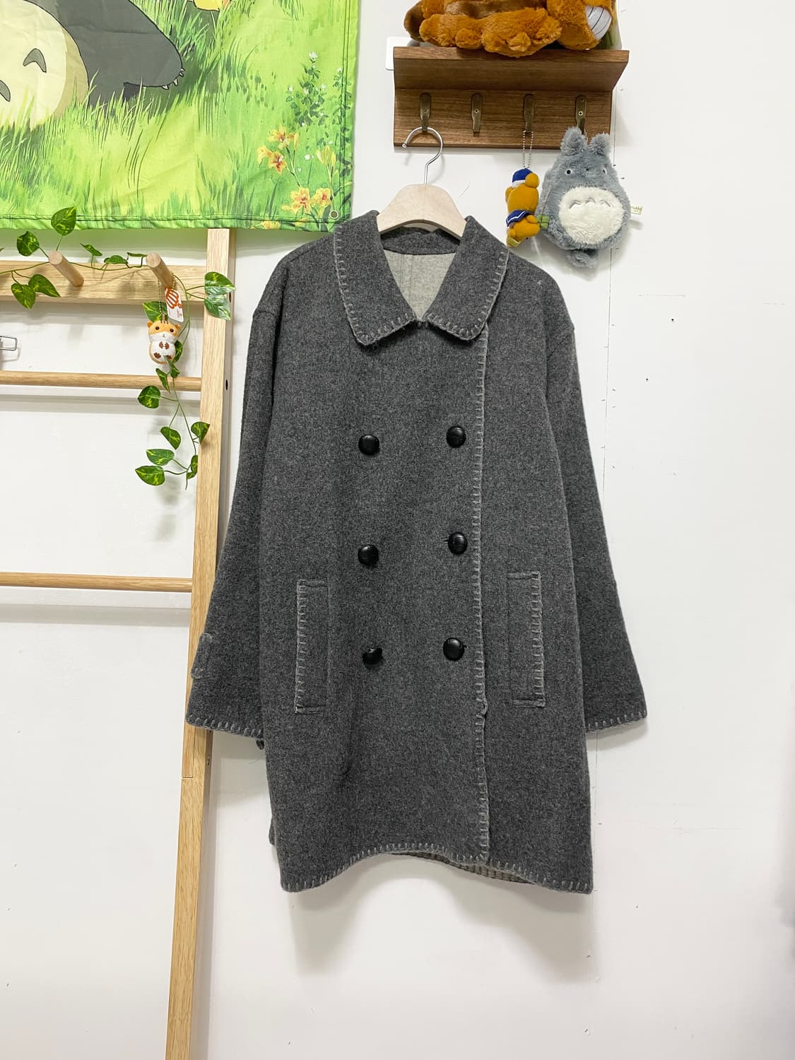 ꒰ঌ 회색 냥이 스티치 코트 세트 ໒꒱ 상품이미지5