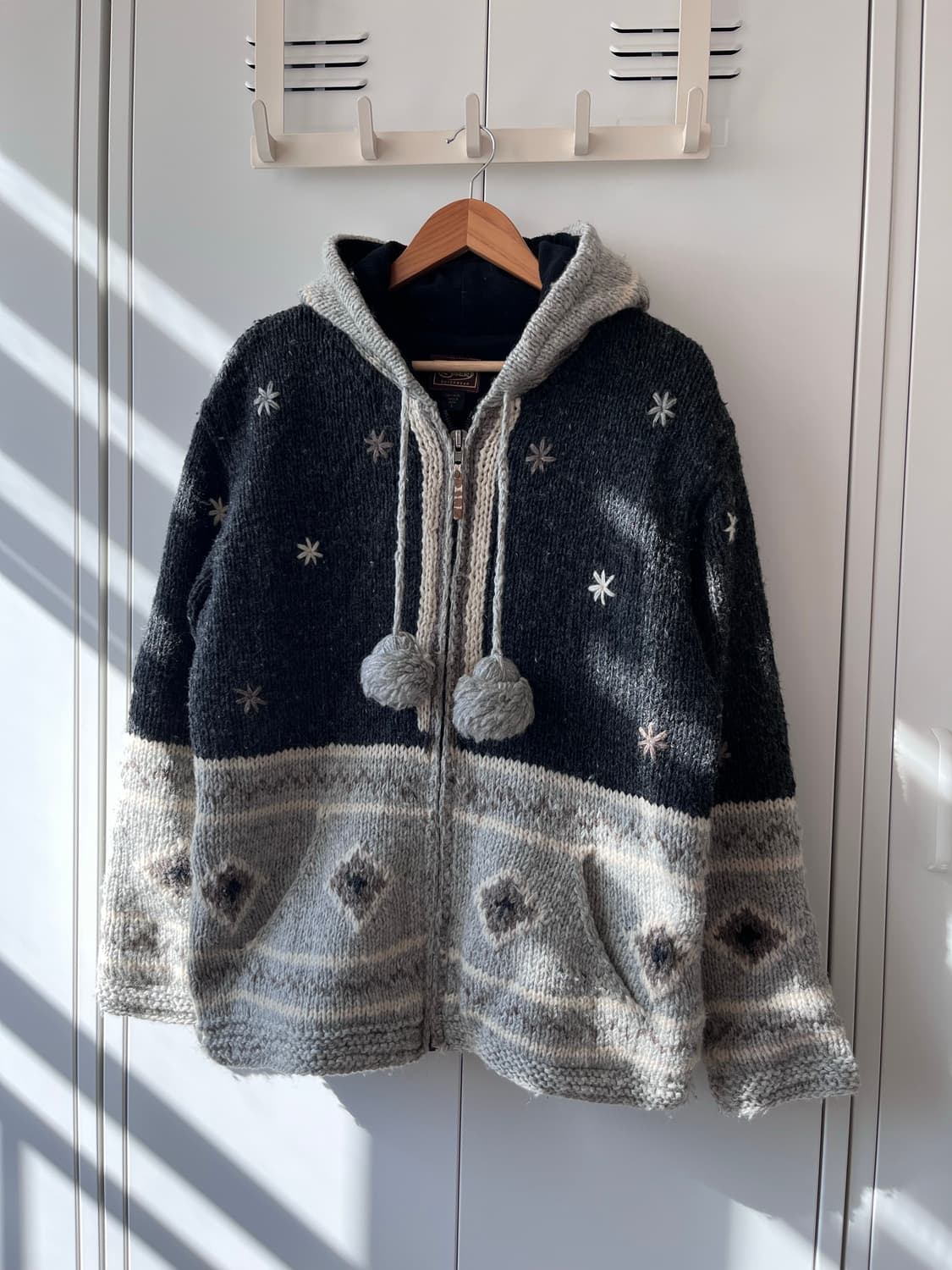 Kyber 눈꽃 헤비 울니트 코위찬 후드집업 상품이미지3