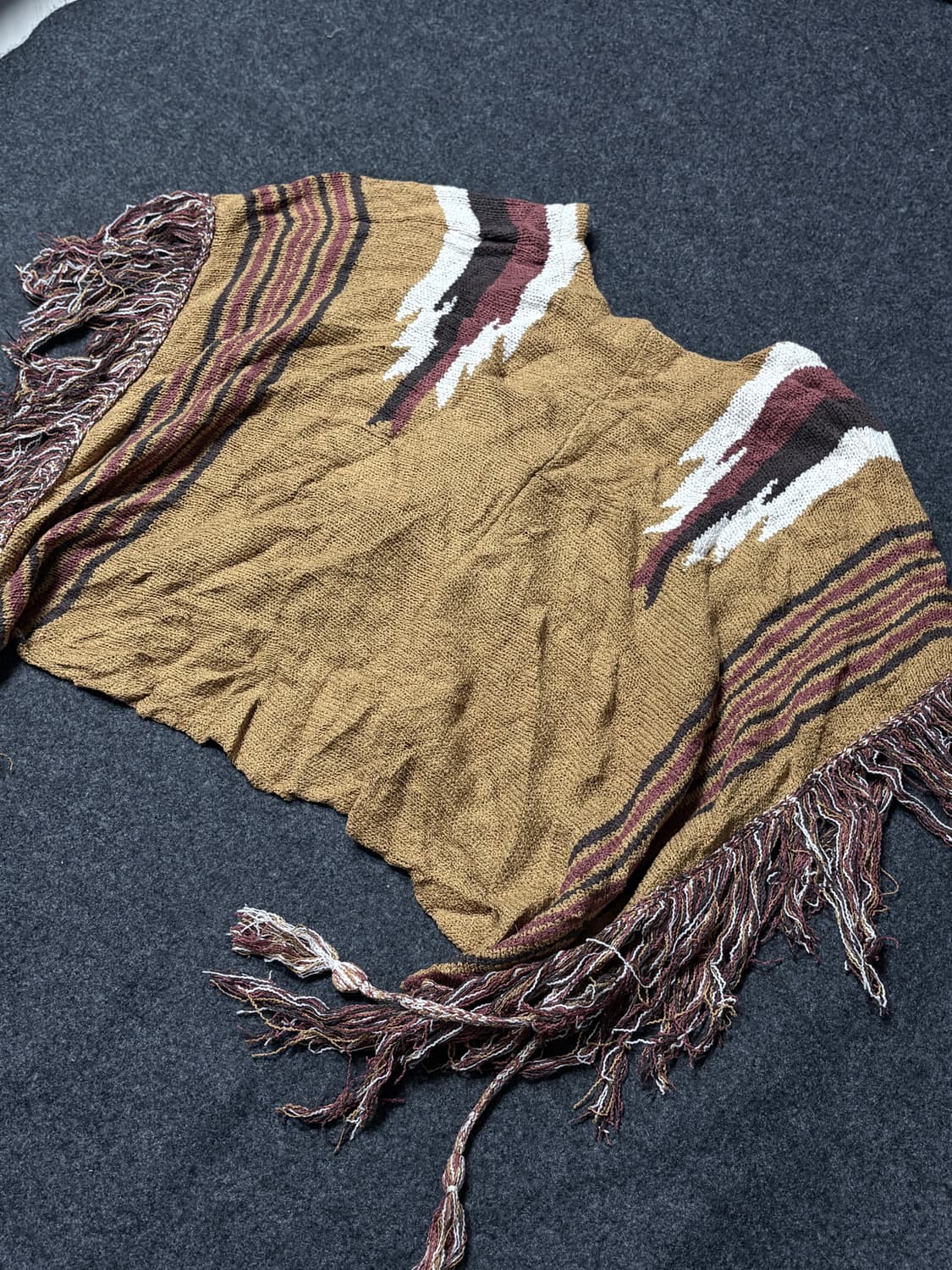 vintage Grunge Indian knit Cape coat 상품이미지4