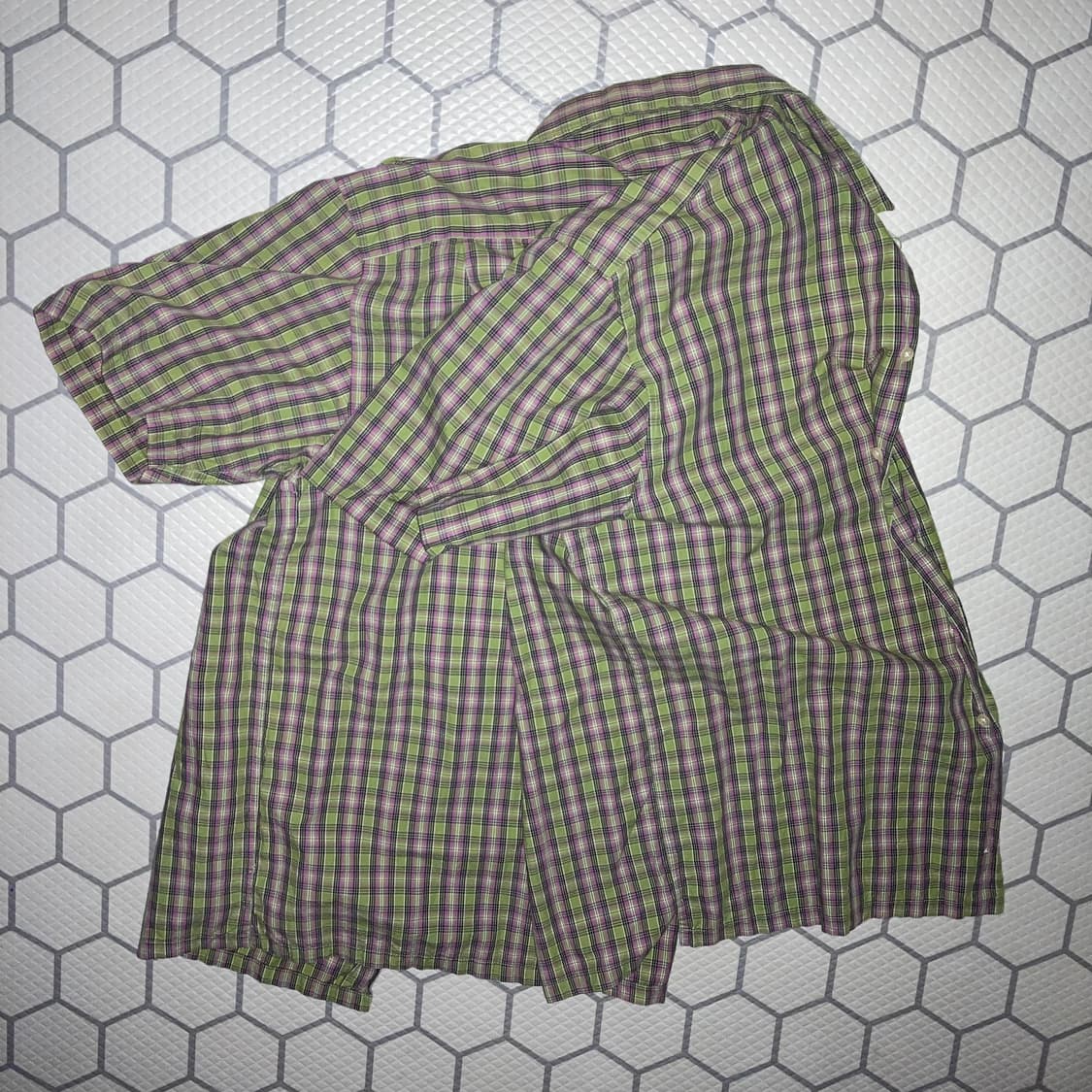 (XL) 슈프림 24ss 루즈핏 미니 플레이드 숏슬리브 셔츠 그린 상품이미지5