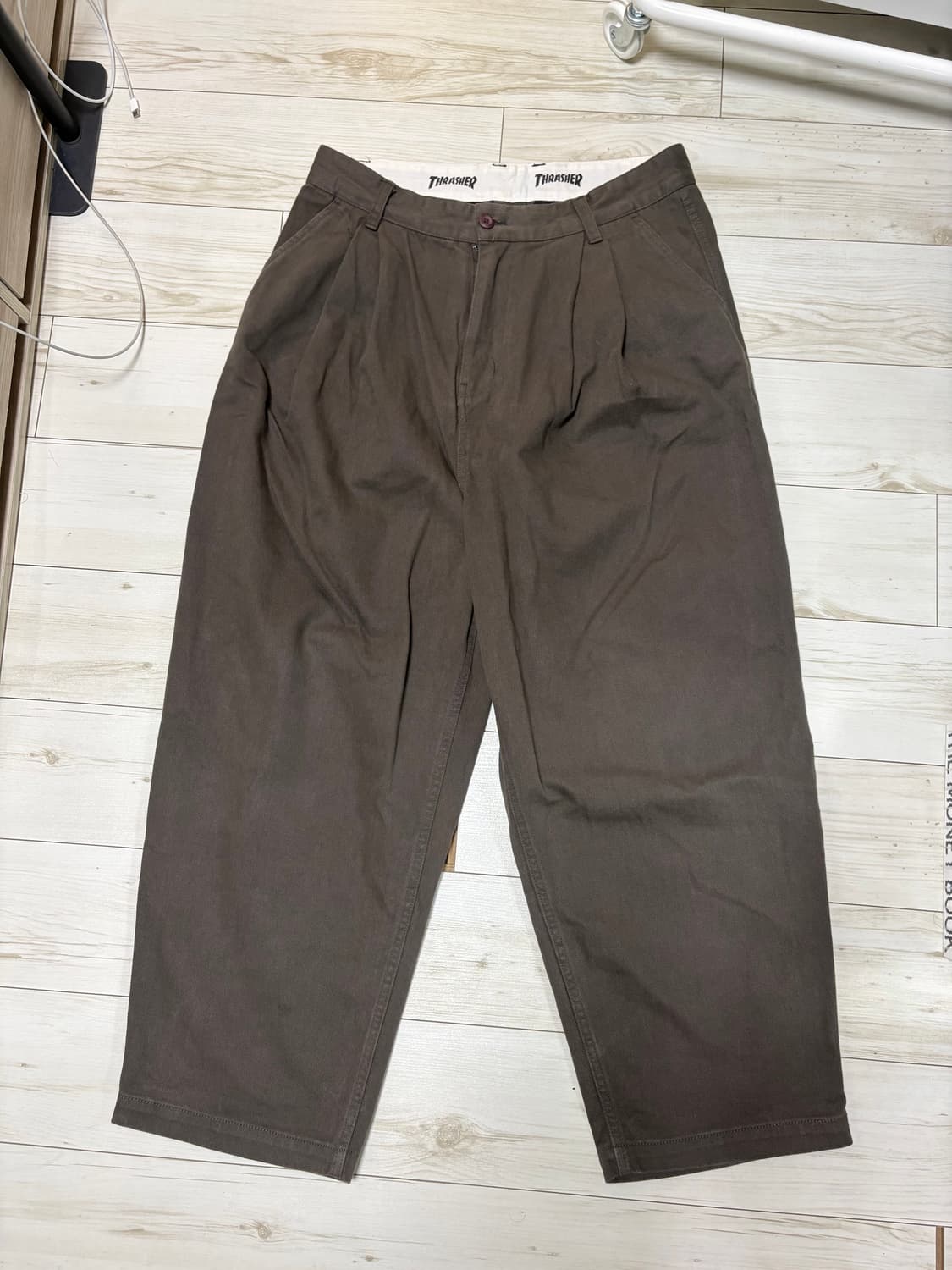 Thrasher 트레셔 플레임 로고 와이드 치노 팬츠 L 상품이미지3