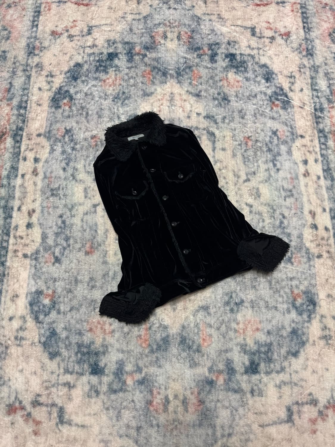 Abahouse fur trimming velour shirts 상품이미지1