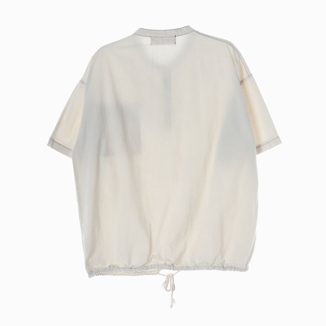 러기드하우스 아이보리 헨리넥 스트링 반팔 셔츠 상품이미지2