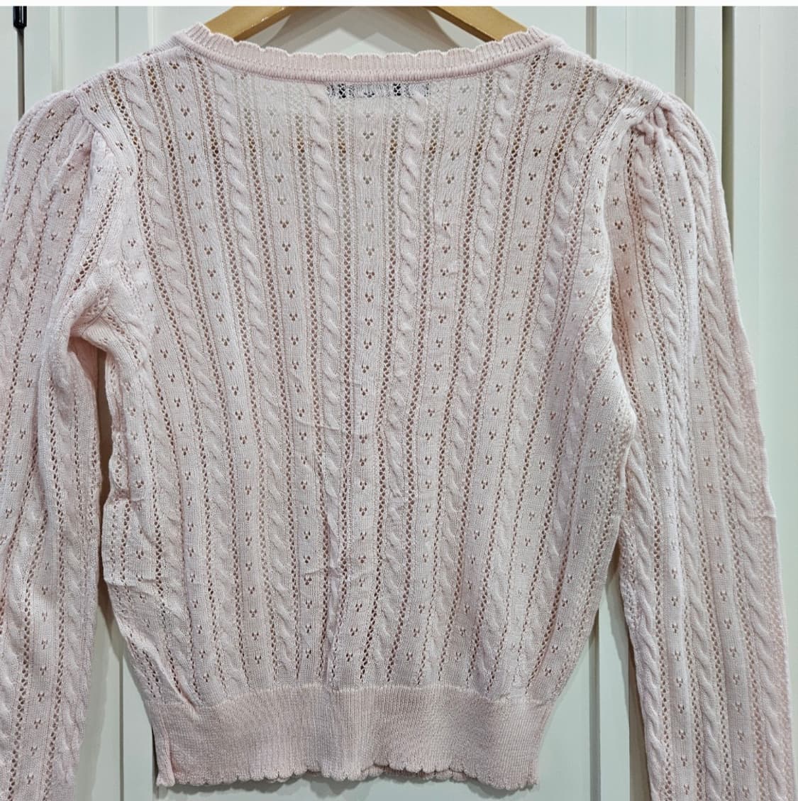 딸기우유 핑크 하트펀칭  가디건 상품이미지6